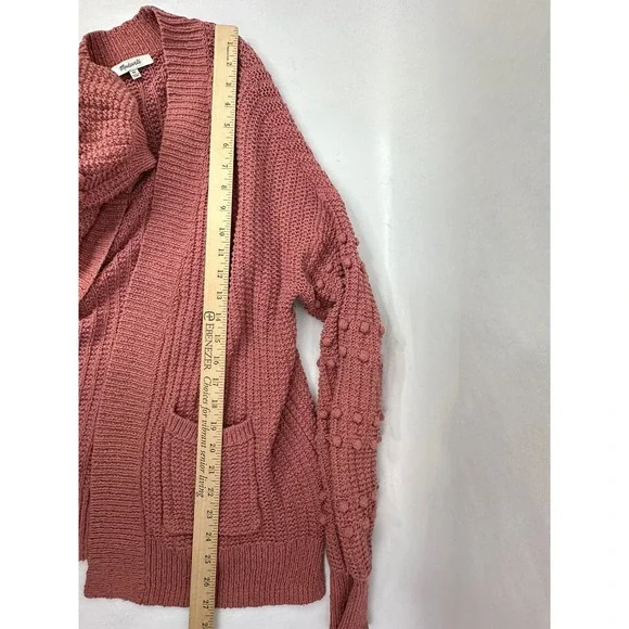 Madewell Cardigan Sweater Womens XS Pink Open Front Knit Pockets - Picture 10 of 11
